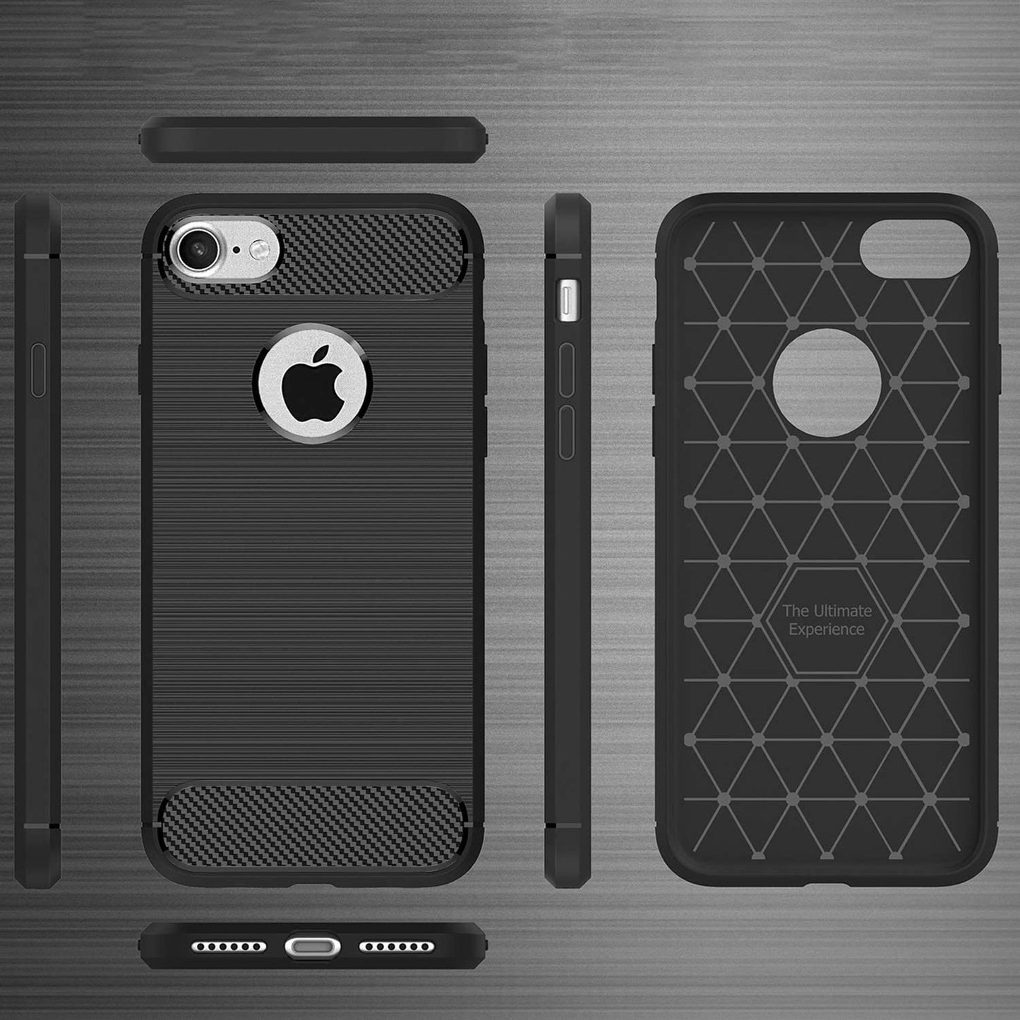 iPhone 7/8 (4.7in) Impact Protection TPU Case Carbon Fibre Effect – Black