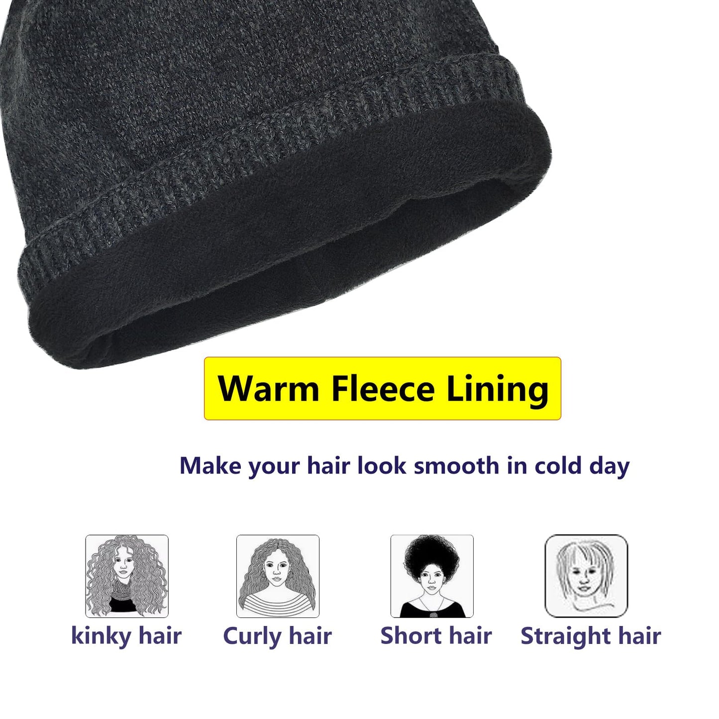 Women's Slouchy Knitted Beanie Hat with Scarf Soft Lined Warm – Yellow