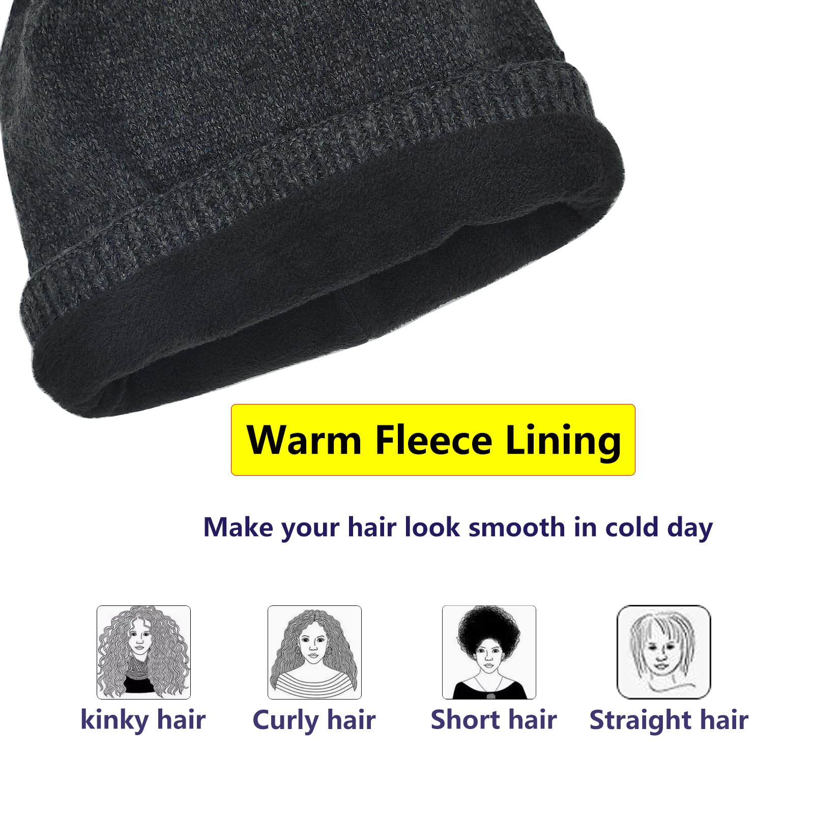 Women's Slouchy Knitted Beanie Hat with Scarf Soft Lined Warm – Yellow