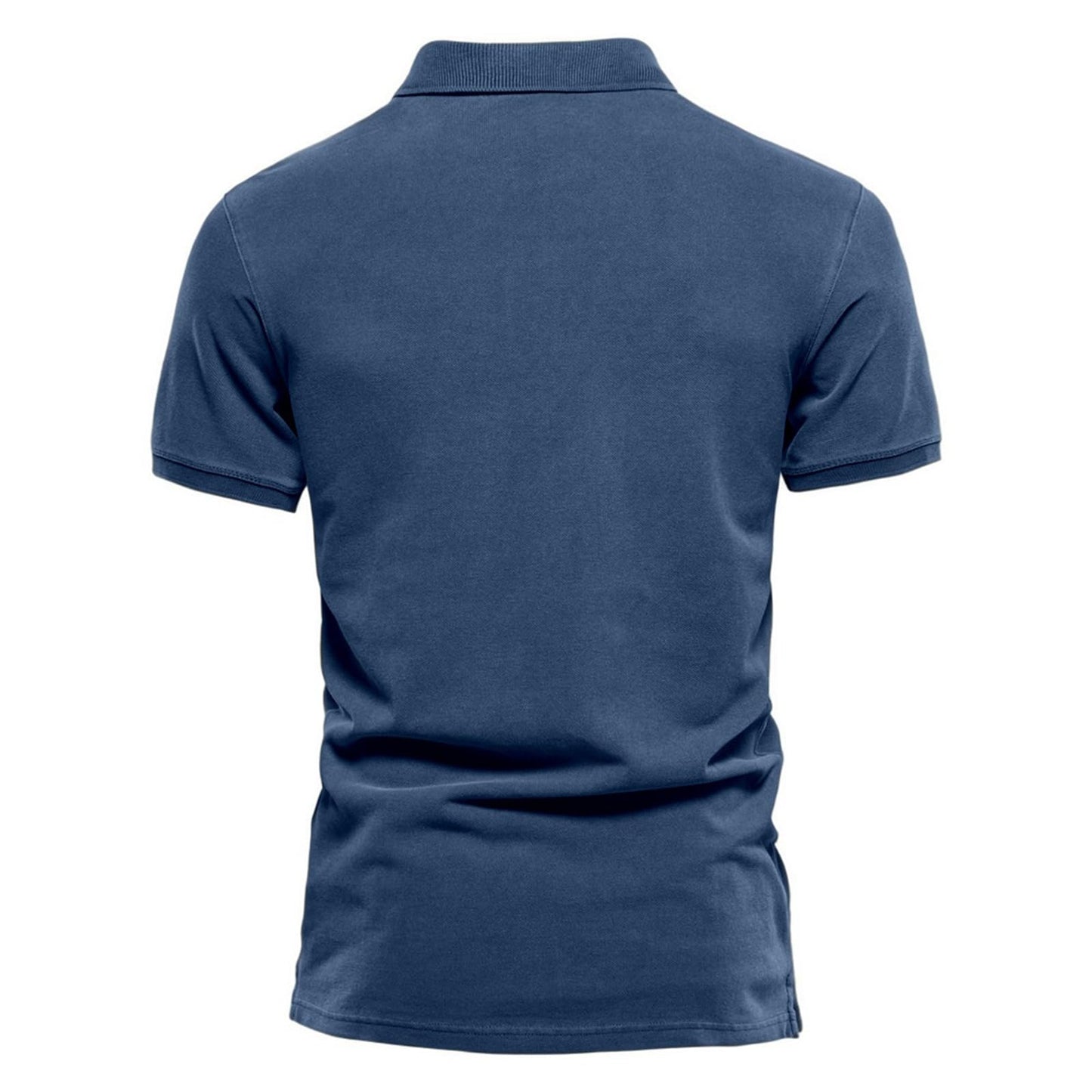 Men’s Cotton Polo Shirt Short Sleeve Casual – Blue XL