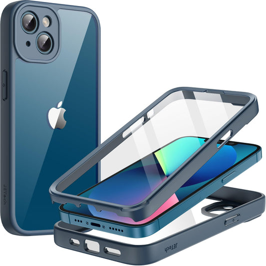 JETech Case for iPhone 13 6.1 inch with Built-in Tempered Glass Screen Protector, 360 Degree Full Body Heavy Duty Protection,