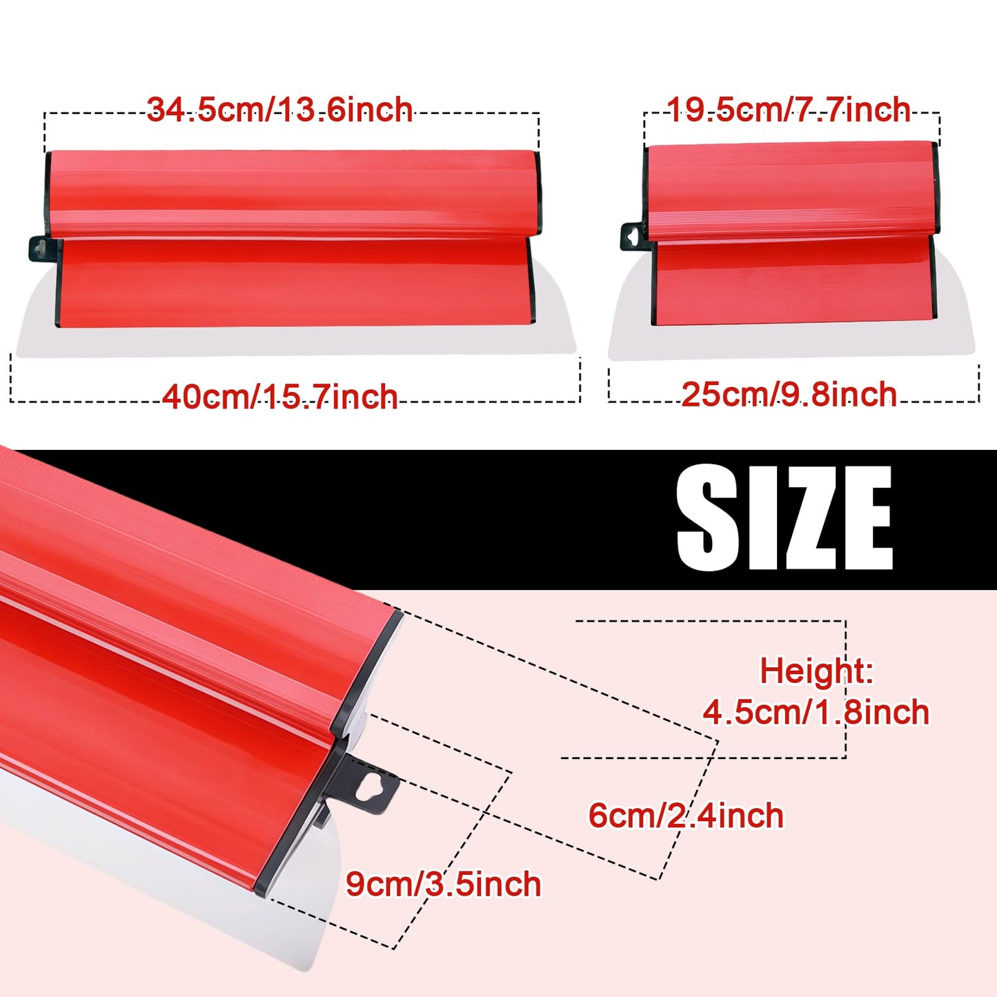Spatula Set Stainless Steel Ergonomic 25cm & 40cm – Ideal for Large Wall Work Areas