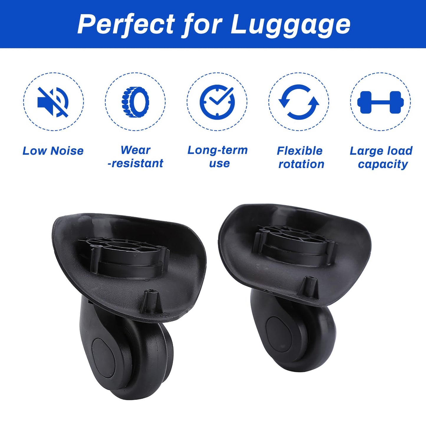 Pack of 2 replacement wheels for suitcases, luggage replacement wheels, universal luggage replacement wheel, suitcase wheels
