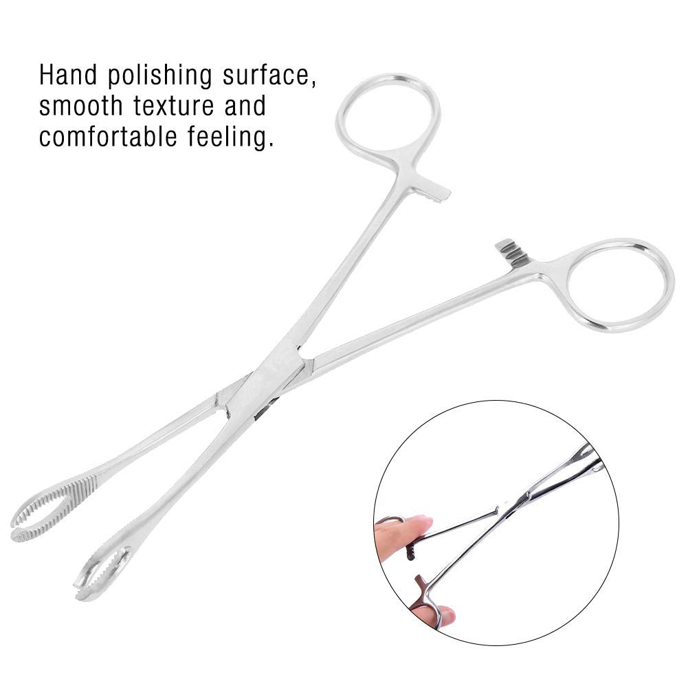 Stainless Steel Piercing Pliers Professional Tool for Septum, Ear, Lip, Navel – Silver