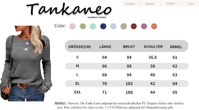 Women's Long Sleeve Slim Knit Pullover Round Neck Autumn Sweater