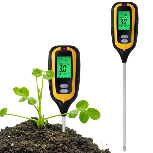 Zilchx ph meter soil, 6-in-1 soil moisture meter for plants, digital soil meter with