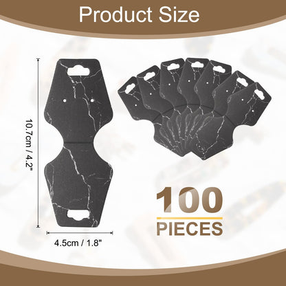 Bracelet Display Cards Marble Paper Packaging for Jewellery Selling – Black 100 Pack