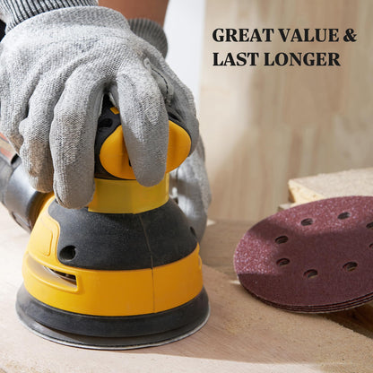 Selead 110-Piece 125mm Hook and Loop Sanding Discs P80 Grit – Round