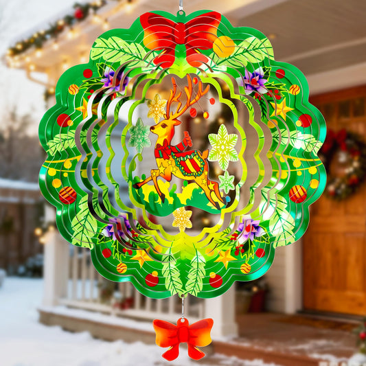3D Deer Wind Chimes Outdoor Colourful Windchime for Garden & Patio – Multicolour