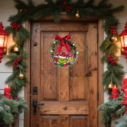 OUQIWEN Christmas Wreath Artificial Garland – 30cm Green