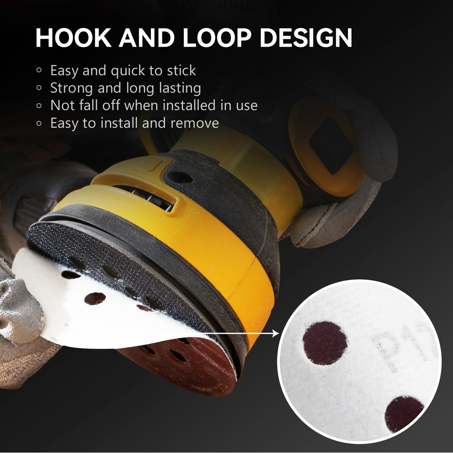 Selead 110-Piece 125mm Hook and Loop Sanding Discs P80 Grit – Round