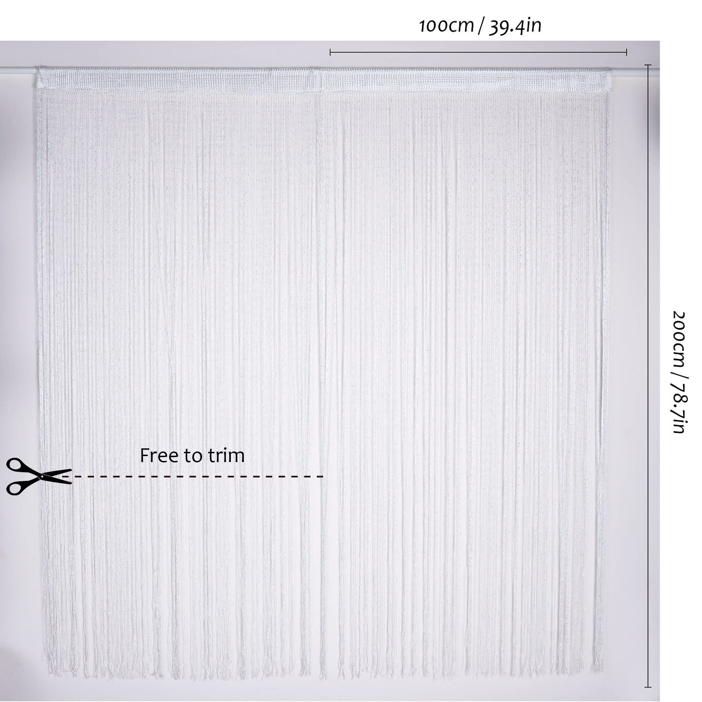 Glitter Curtains Room Divider Panels for Doors and Windows – 100 x 200 cm