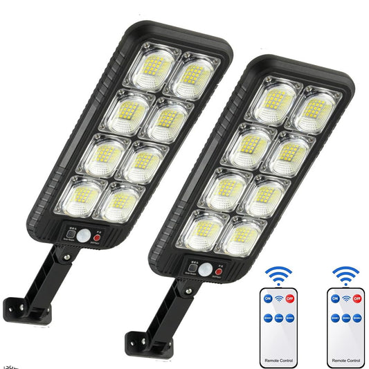 SENDALE Solar Street Light with Remote Control 2 Pack, 200LED Solar Lights with Motion Sensor, 120° Lighting Angle Solar