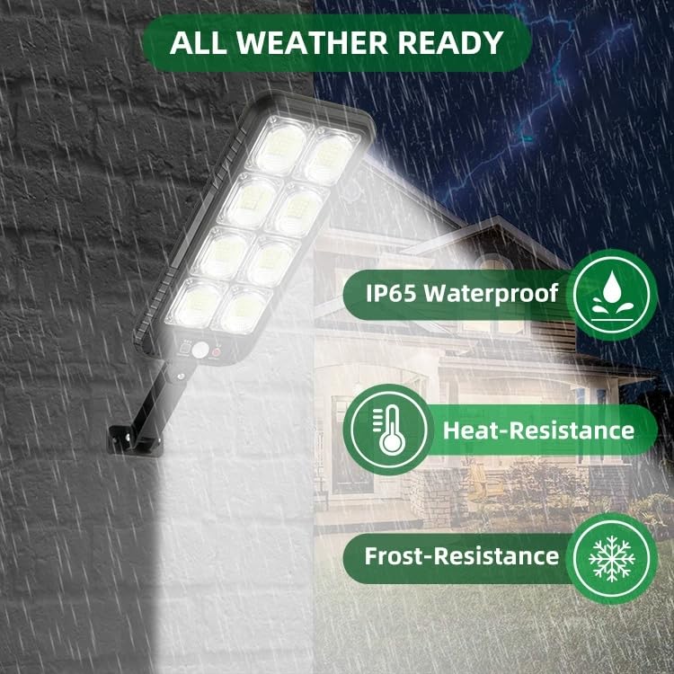 SENDALE Solar Street Light with Remote Control 2 Pack, 200LED Solar Lights with Motion Sensor, 120° Lighting Angle Solar