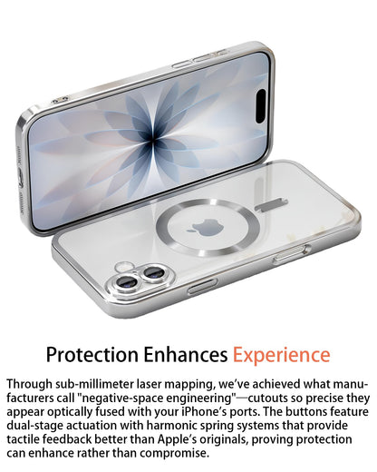 iPhone 17 Pro Magnetic Clear Soft Case with Tempered Glass Screen Protector Military Drop Protection Full Camera Cover –