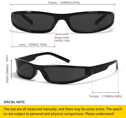SHEEN KELLY Wrap Around Sunglasses for Men Women Vintage Gangster Style Sunglasses Futuristic Glasses