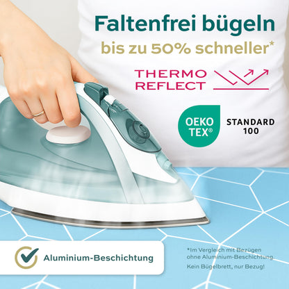 Ironing Board Cover Heat-Reflecting 150x50cm Easy Elastic Fit 2x Padding OEKO-TEX Certified Made in Europe – XXL