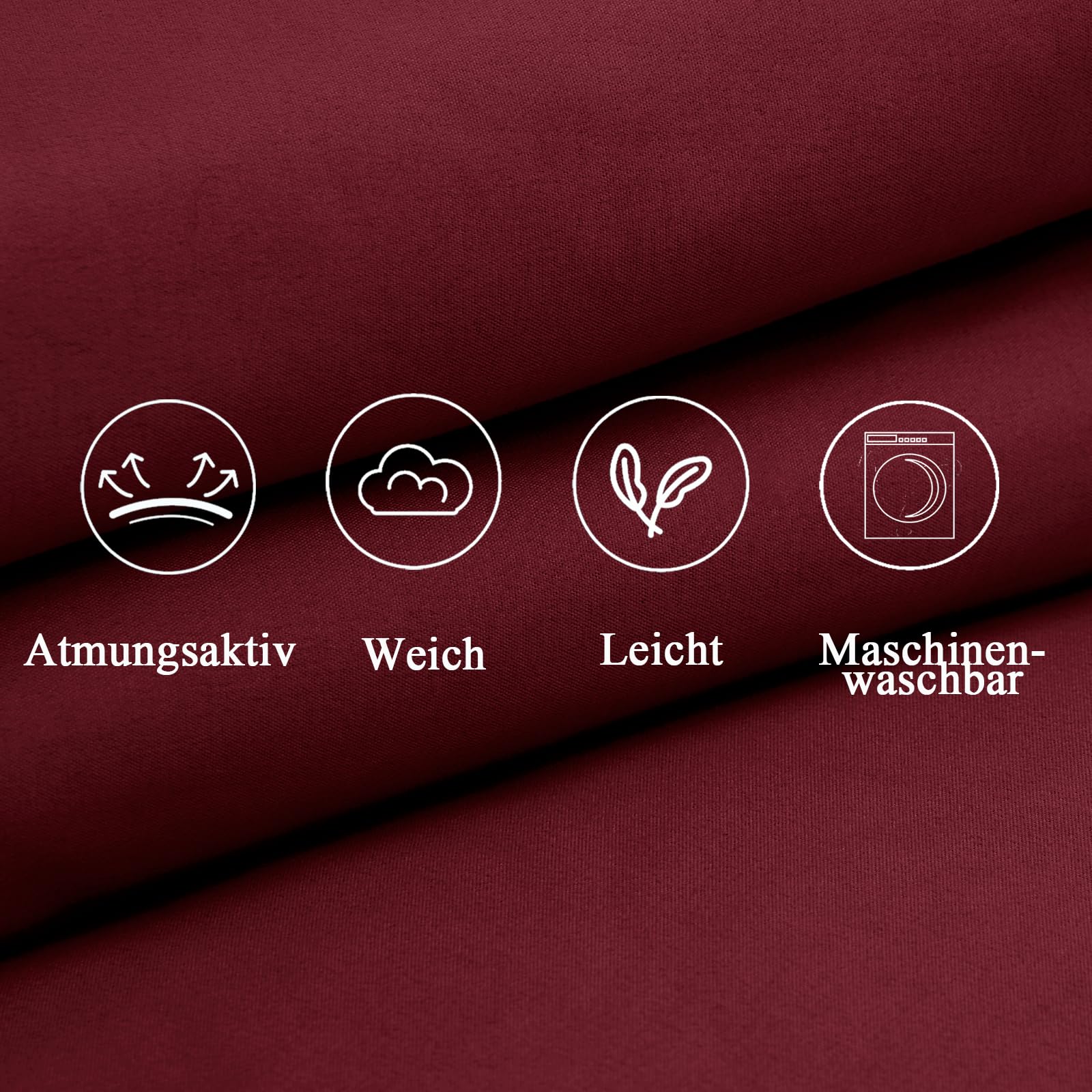 Side Sleeper Pillowcase Set 2 40x145cm Soft Eco-Certified Side Pillow Covers – Red