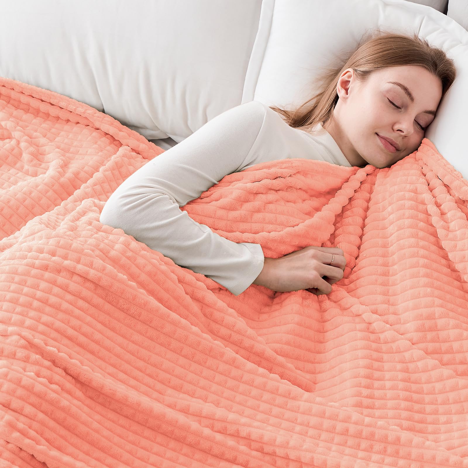 Large Fleece Flannel Throw Blanket Soft Warm Sofa Blanket – Pink 200x230cm