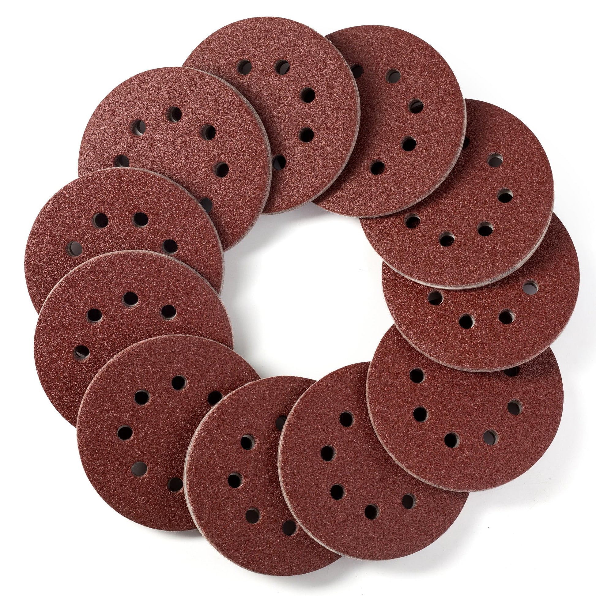 Selead 110-Piece 125mm Hook and Loop Sanding Discs P80 Grit – Round