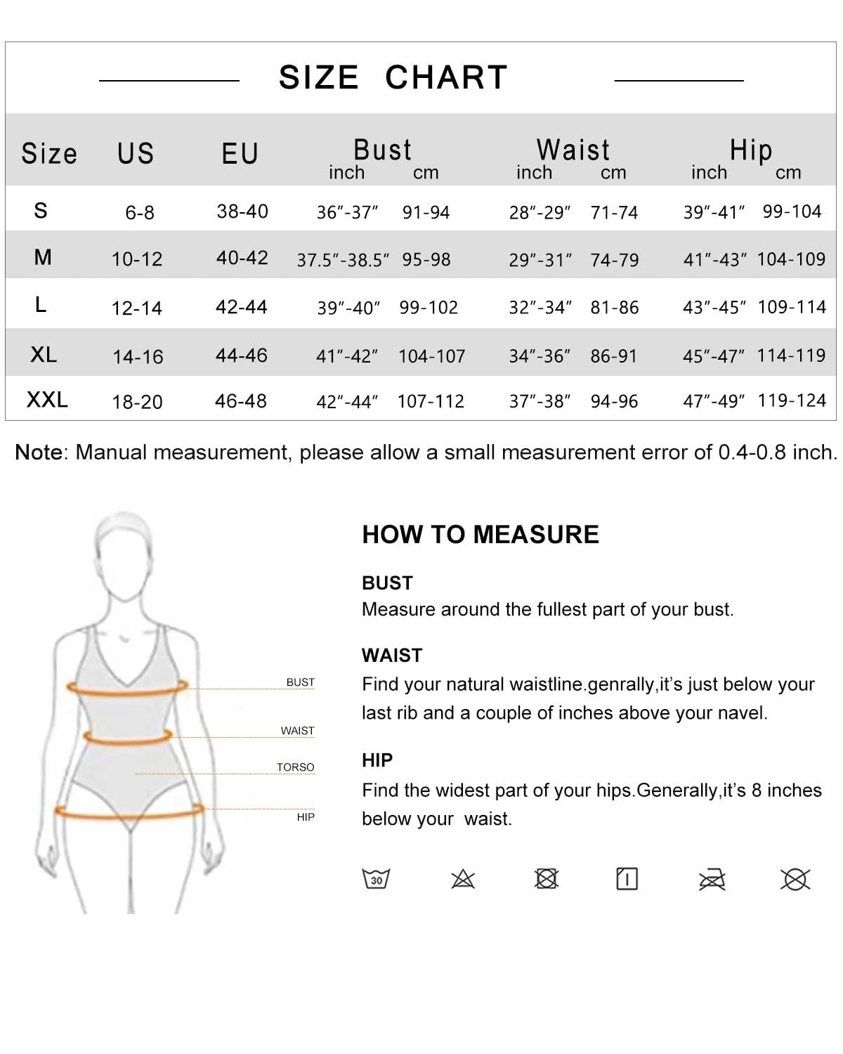 OUSIMEN Women's One-Piece Swimsuit with V-Neck Back Cutout Tummy Control Adjustable Straps Swimwear Swimsuit