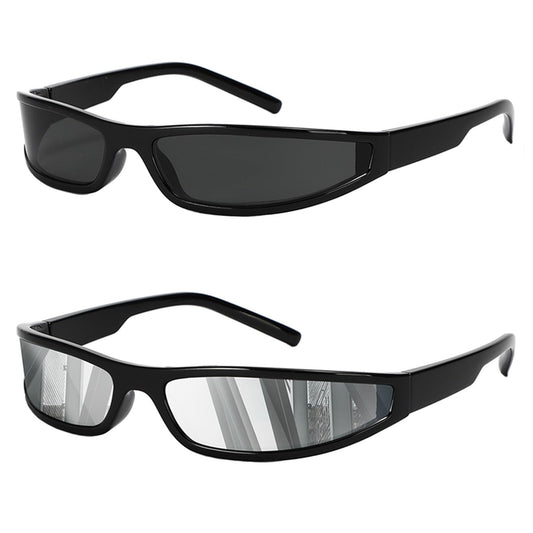 SHEEN KELLY Wrap Around Sunglasses for Men Women Vintage Gangster Style Sunglasses Futuristic Glasses