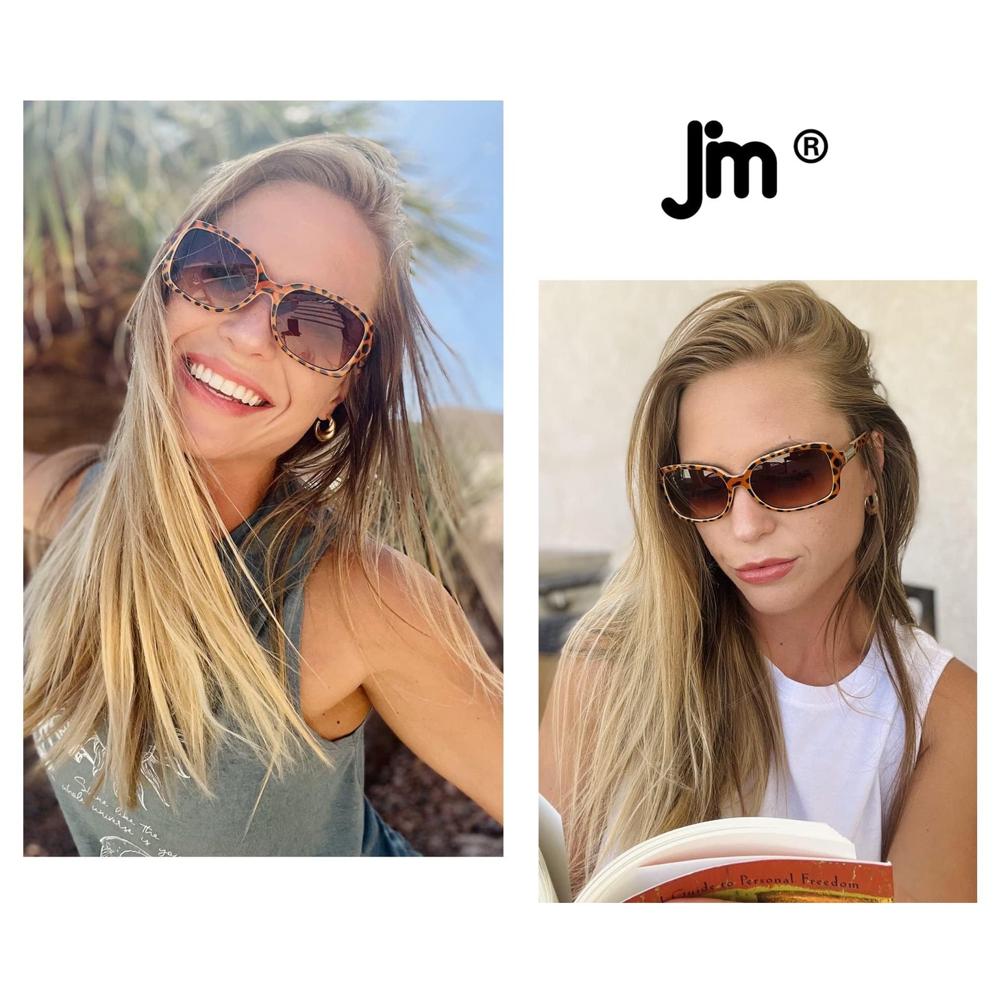JM Classic Bifocal Reading Glasses Square Stylish Gradient Sunglasses Readers for Women +1.5 Black