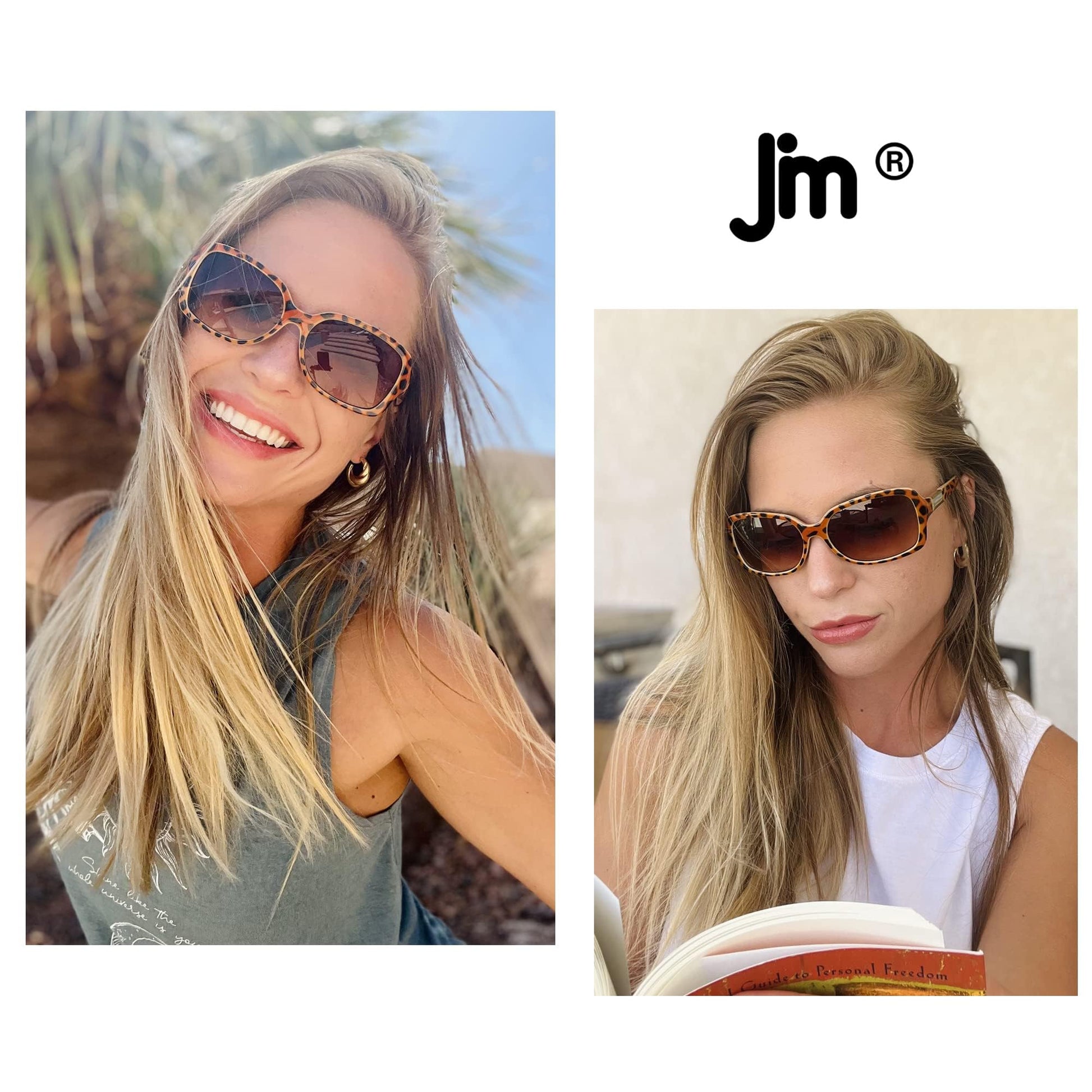 JM Classic Bifocal Reading Glasses Square Stylish Gradient Sunglasses Readers for Women +1.5 Black