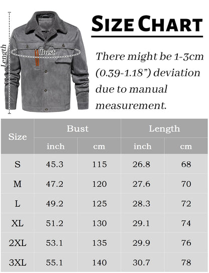 Men's Faux-Suede Sherpa Fleece Lined Winter Jacket Bomber – Black XXL