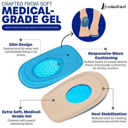 Gel Heel Sleeve Socks Plantar Fasciitis Relief with Arch Support & Spiky Massage Ball – 11pcs
