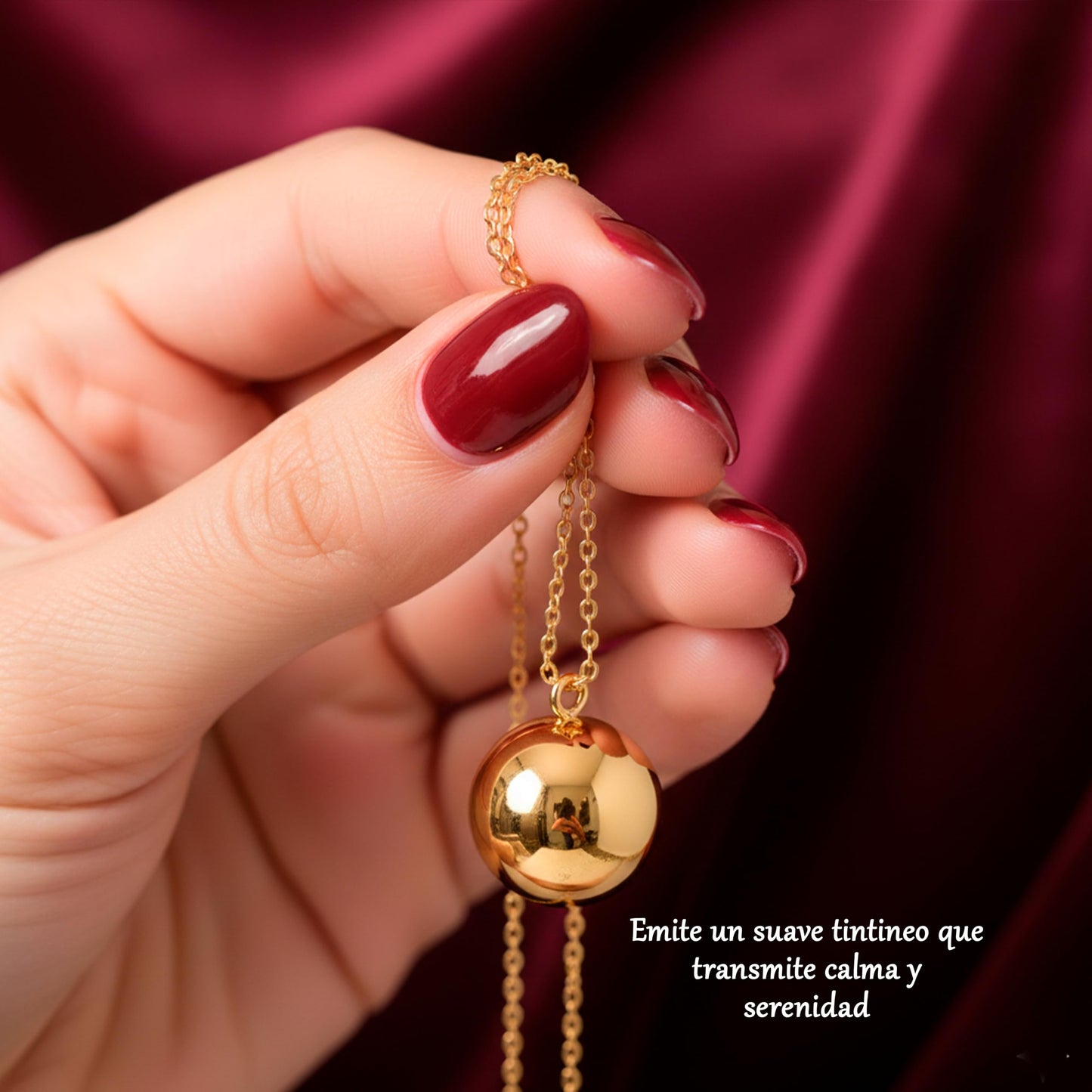 Pregnancy Angel Caller Necklace Stainless Steel Sound Ball – Silver 70cm