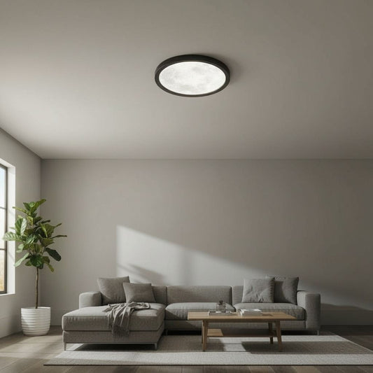 Apaļa LED griestu lampa ar reālistisku Mēness virsmas dizainu