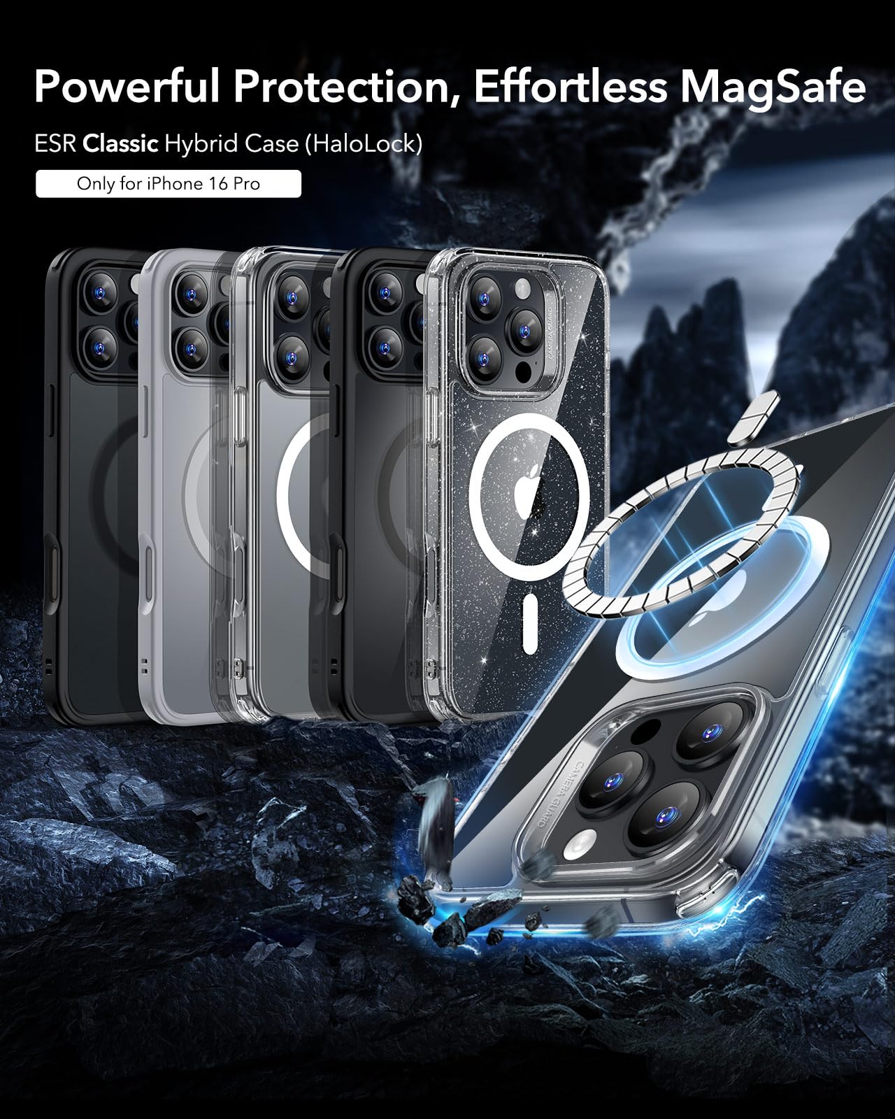 ESR iPhone 16 Pro Case MagSafe Military-Grade Protection – Frosted Clear 6.1 Inch