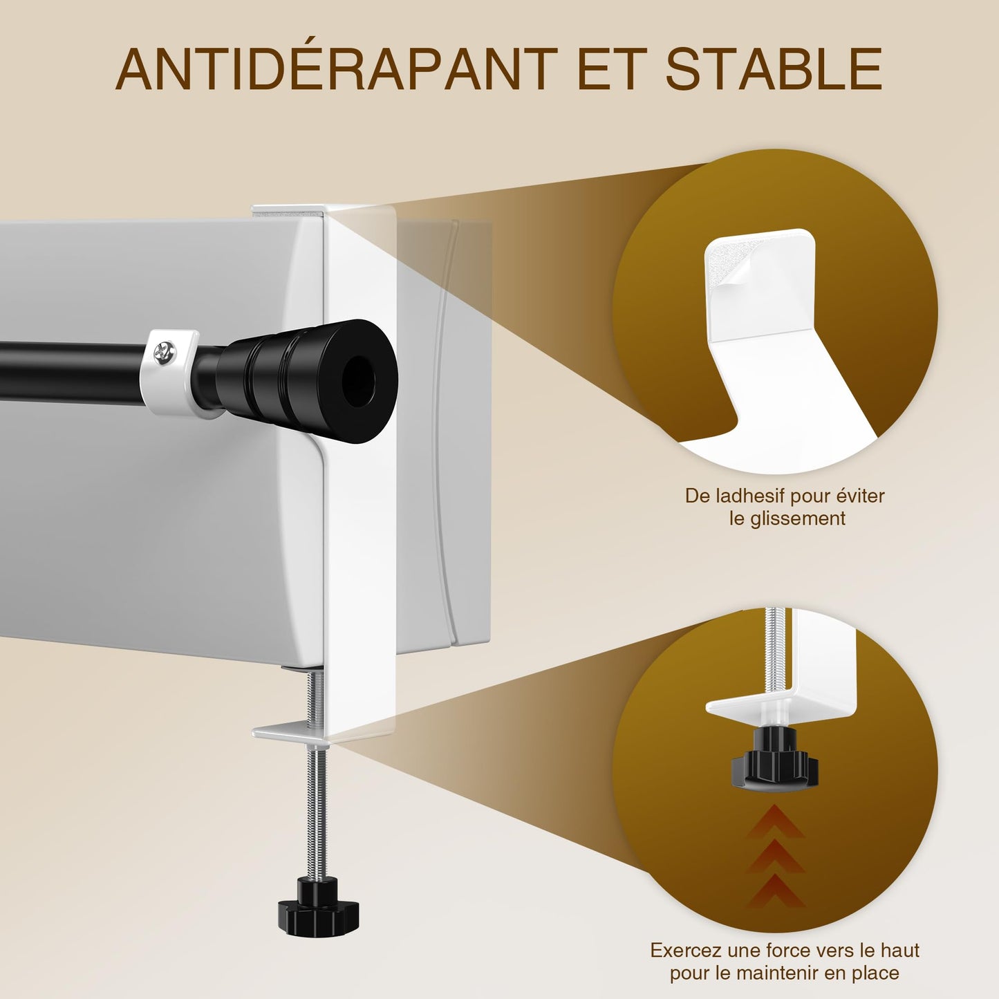 Set of 2 curtain rod supports without drilling, curtain rod without drilling, curtain supports without drilling, supports for