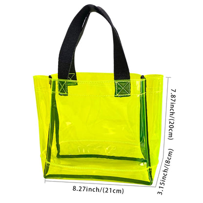 Transparent PVC Stadium Beach Bag Waterproof TSA Approved – Yellow 21x20x8cm