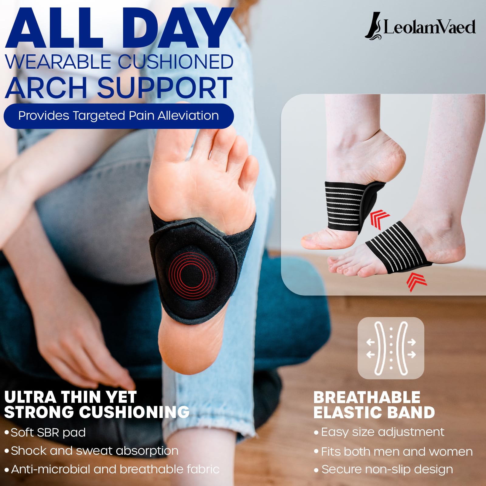 Gel Heel Sleeve Socks Plantar Fasciitis Relief with Arch Support & Spiky Massage Ball – 11pcs