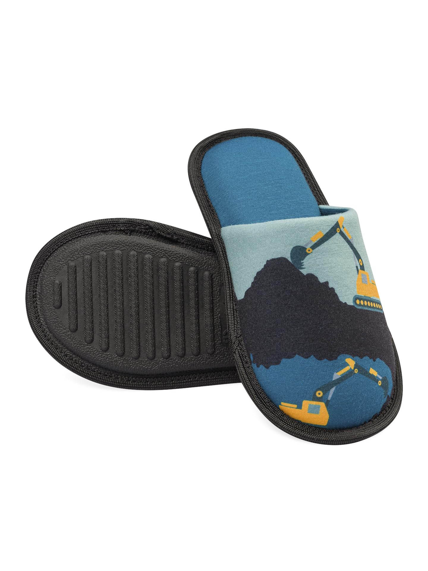 Memory Foam Slippers Unisex Family Kids Fun Designs – Excavator EU 34-35