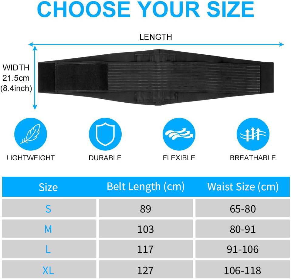 ACWOO Back Brace Back Support Belt for Men and Women, Breathable Back Belt, Back Support for Sports Back Brace Relieves Back,