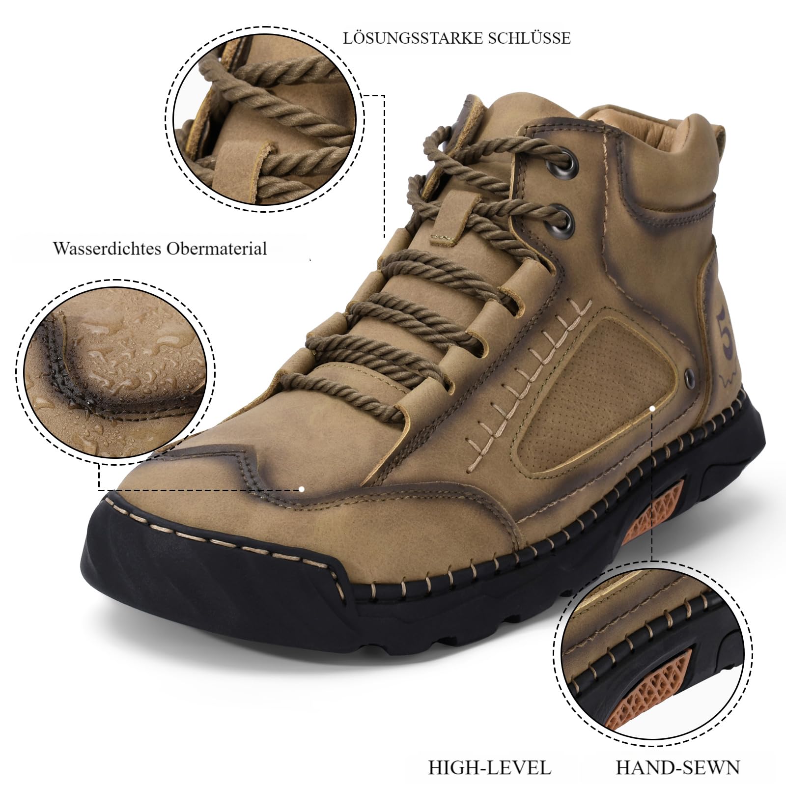 Men's Leather Casual Lace-Up Moccasin Non-Slip Lightweight Office Driving Shoes – EU 46