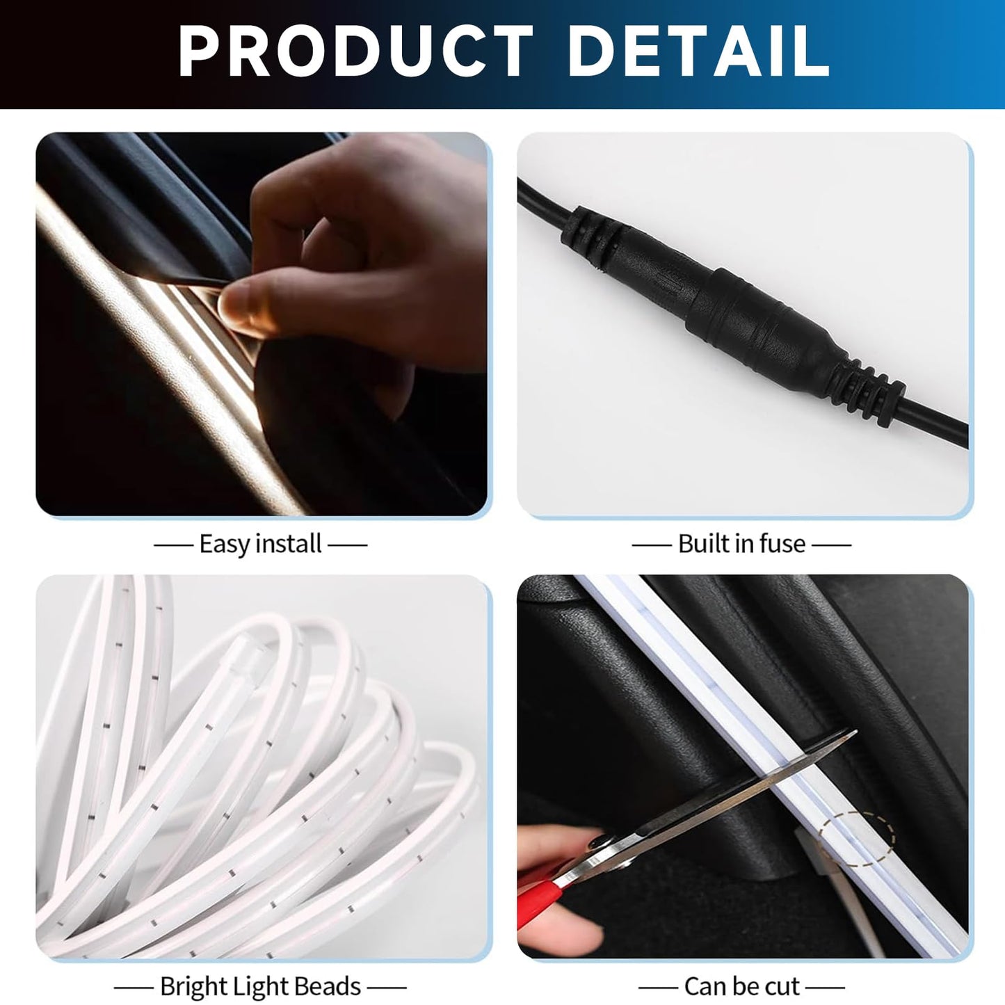 4m LED Trunk Light Strip Dynamic Flowing Car Boot Strip Automatic Sensor Dynamic Version – 4m