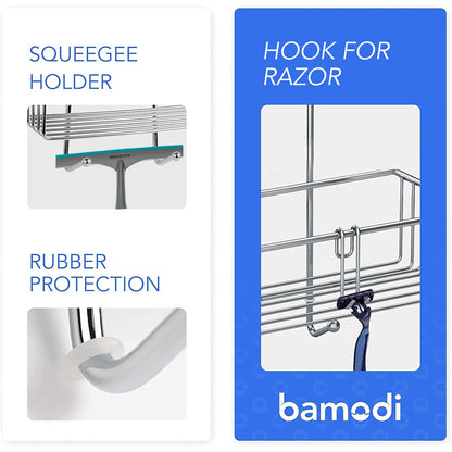 Bamodi hanging shower shelf, storage - chrome-plated - 70 x 18.5 x 19 cm - shower shelf - easy to attach - hanging shower