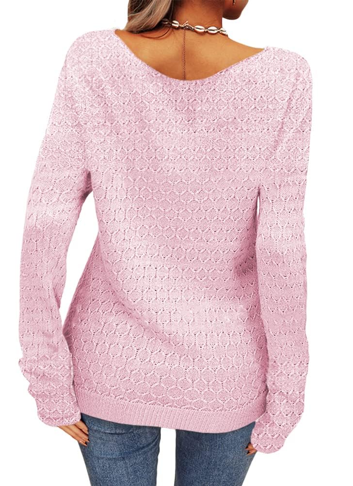 Women's Long Sleeve Slim Knit Pullover Round Neck Autumn Sweater