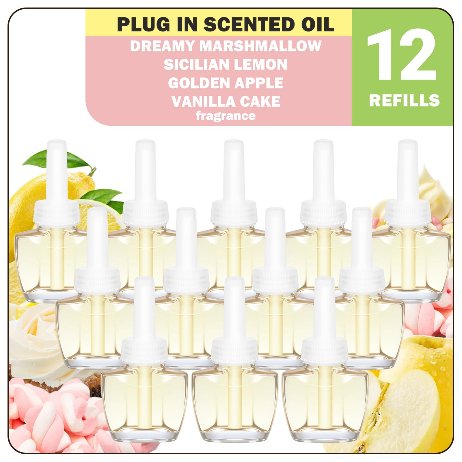 Fragrance Oil Refill for Air Fresheners 12 x 19ml – Dreamy Marshmallow