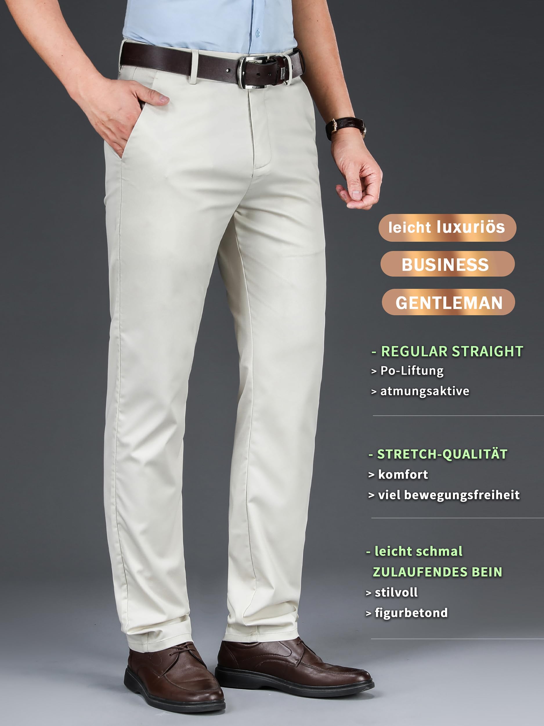 Men’s Lightweight Summer Trousers Stretch Bamboo-Linen Blend – Various