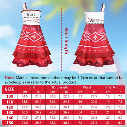Children's Moana Princess Costume 4 Pcs with Accessories – 150cm