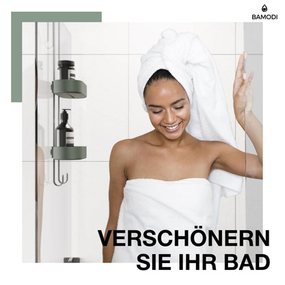 Bamodi Shower Shelf - 2-Tier Shelf - Height-Adjustable Baskets - Minimalist Hanging Shower Organizer - No Drilling or Suction