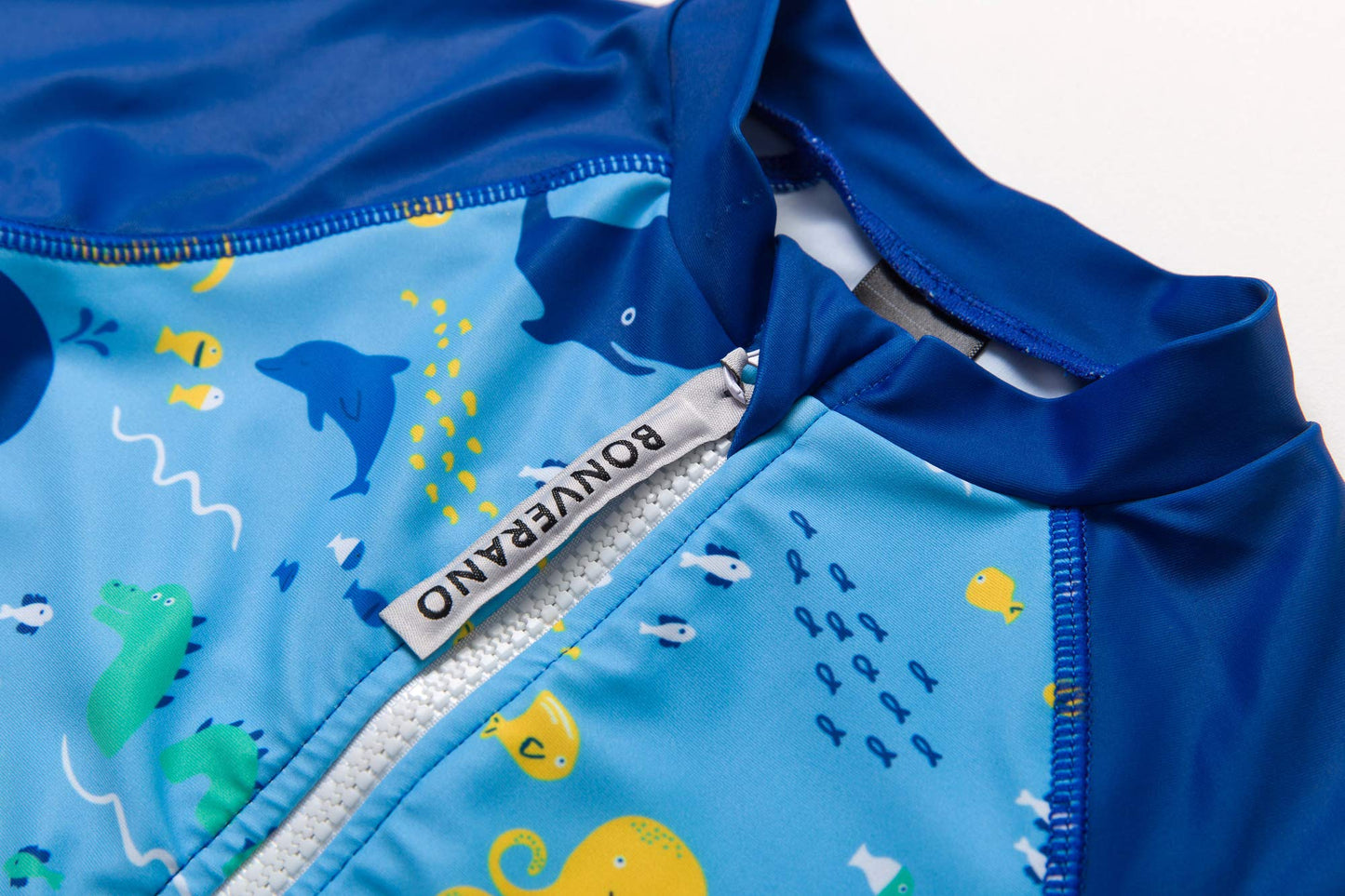 Baby One-Piece Swimsuit UV 50+ Protection Zipper – Ocean Blue 12-18 Months