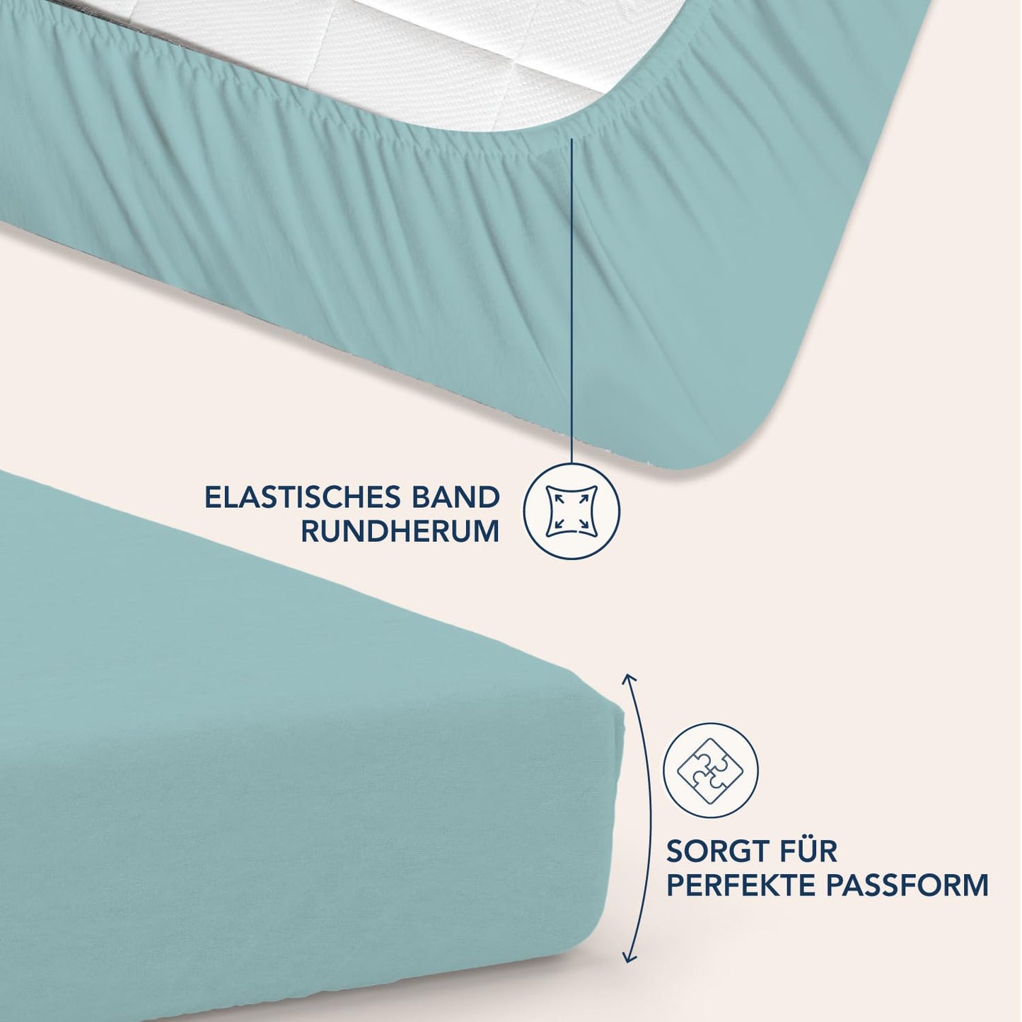 Fitted Sheet Queen 140x190/200cm 35cm Deep 100% Microfiber Oeko-TEX – Aqua