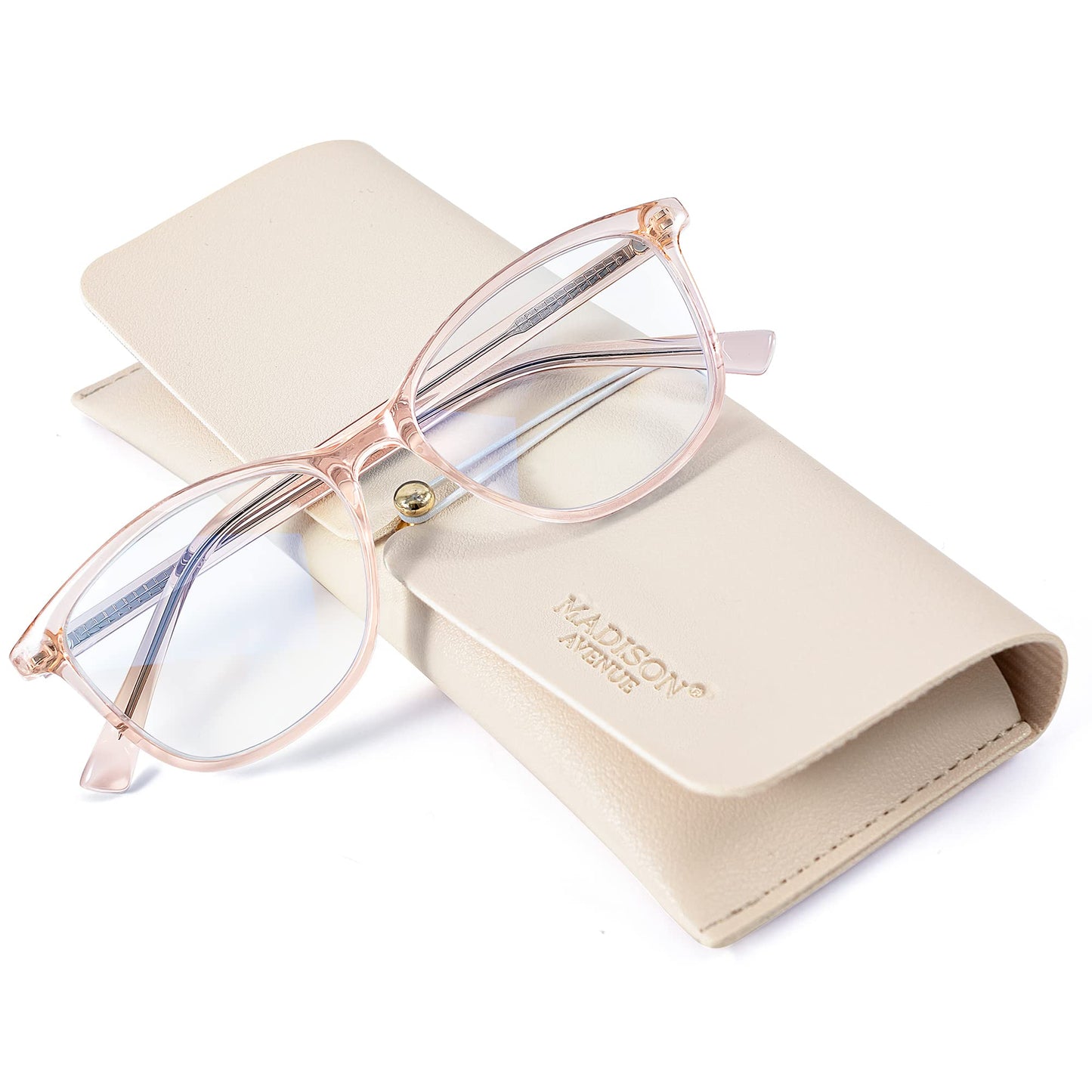 Women's TR90 Reading Glasses Blue Light Anti-Glare – Transparent Brown +4.0