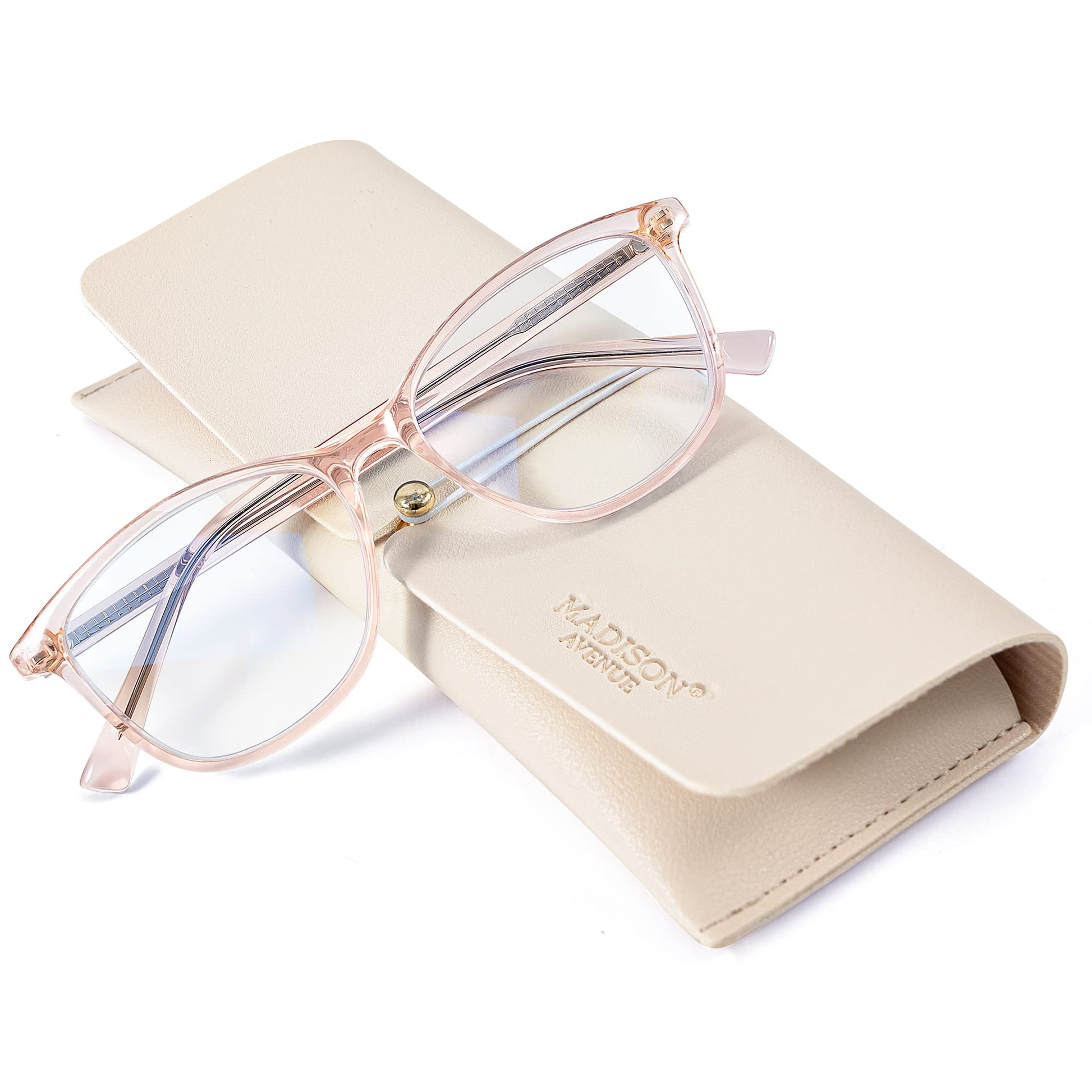 Women's TR90 Reading Glasses Blue Light Anti-Glare – Transparent Brown +4.0